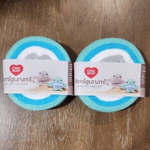 Red Heart Amigurumi Yarn in Blue and White